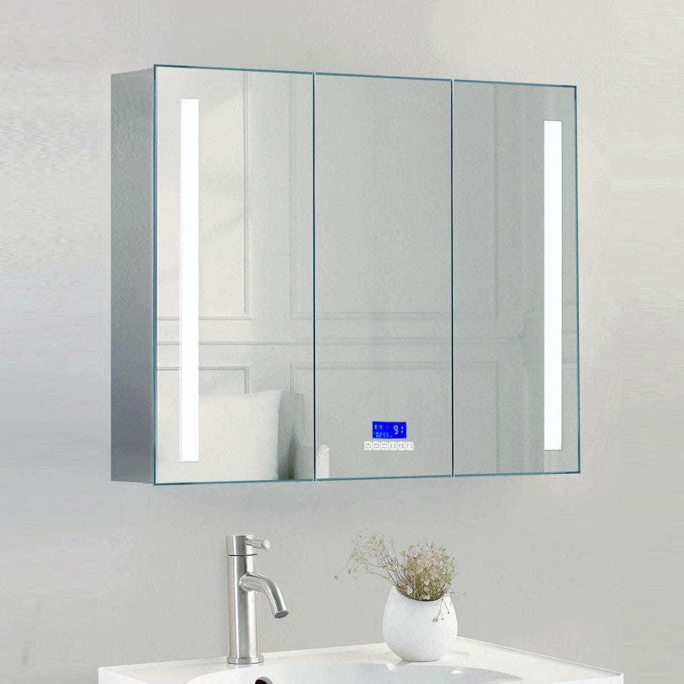 ALFI brand 42" x 28" Triple Door LED Light Bluetooth Medicine Cabinet