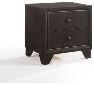 2-Drawer Wooden Nightstand, Espresso Brown