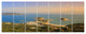 Green Tropical Hiking Route, Seashore Wall Art on Canvas, 83"x32", 7 Panels