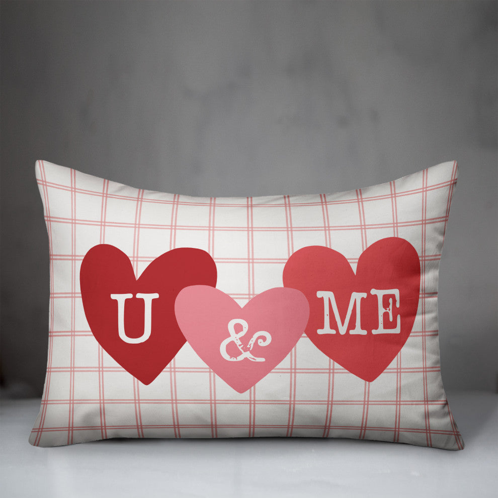 U and Me On Windowpane Indoor/Outdoor Pillow 14x20 Indoor/Outdoor Pillow