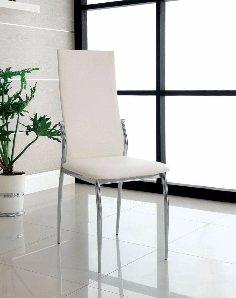 Kalawao Contemporary Side Chair, White Finish, Set Of 2