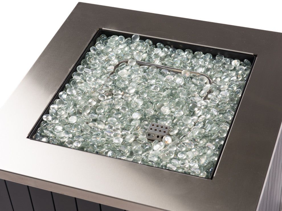 EvFires 24" Aluminum Propane Fire Pit Table, Fire Pit With Windguard