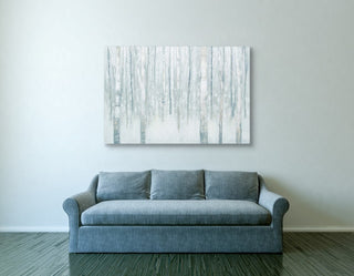 Epic Graffiti "Birches In Winter Blue" Giclee Canvas Wall Art, 40"x60"