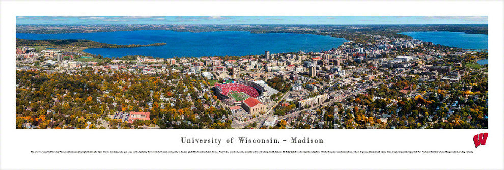 Wisconsin, U Of, Aerial, Football, Unframed