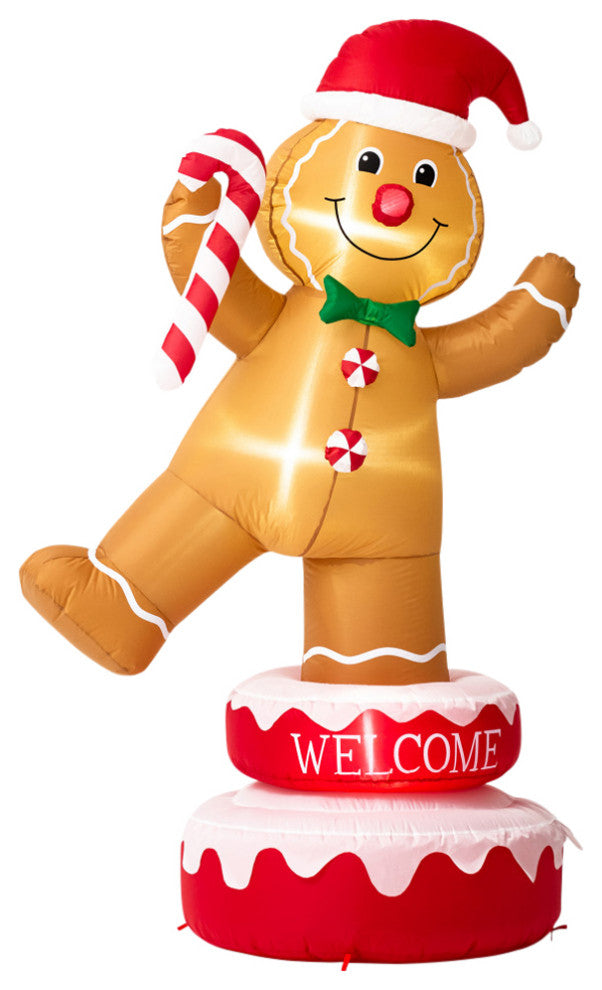 Inflatable Rotating Gingerbread Man Decor