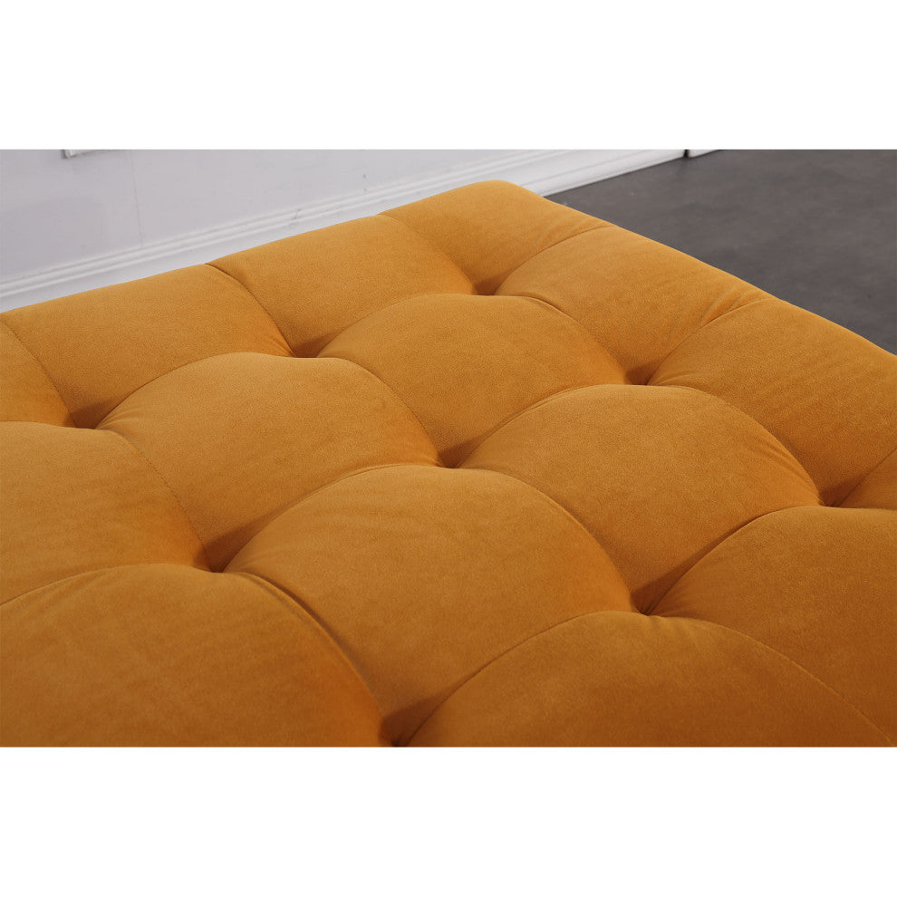 Frederick Transitional Modern Ottoman / Footstool, Gold