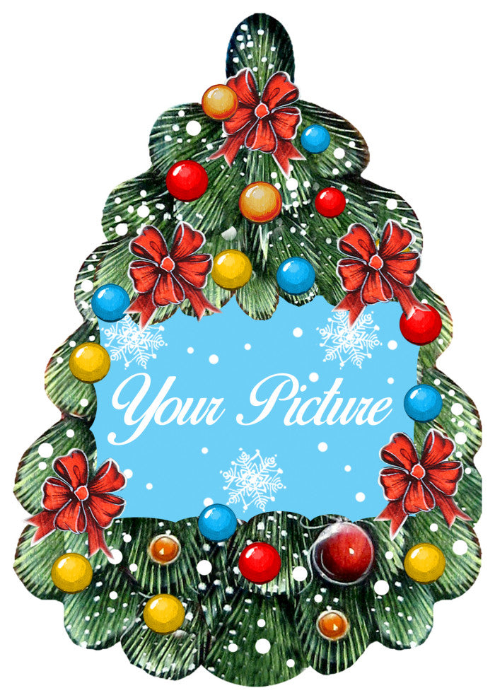 Christmas Tree Oval Picture Frame