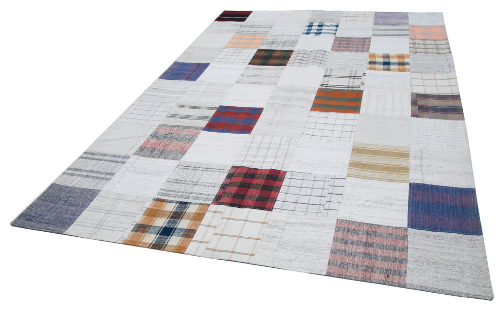 Rug N Carpet - Handmade Turkish 6' 8'' x 9' 10'' Rustic Patchwork Kilim Rug