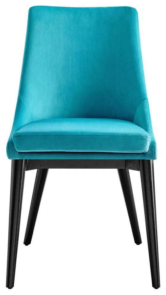 Viscount Accent Performance Velvet Dining Chairs, Set of 2, Blue
