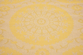 Unique Loom Yellow Medallion Outdoor 6' Round Rug