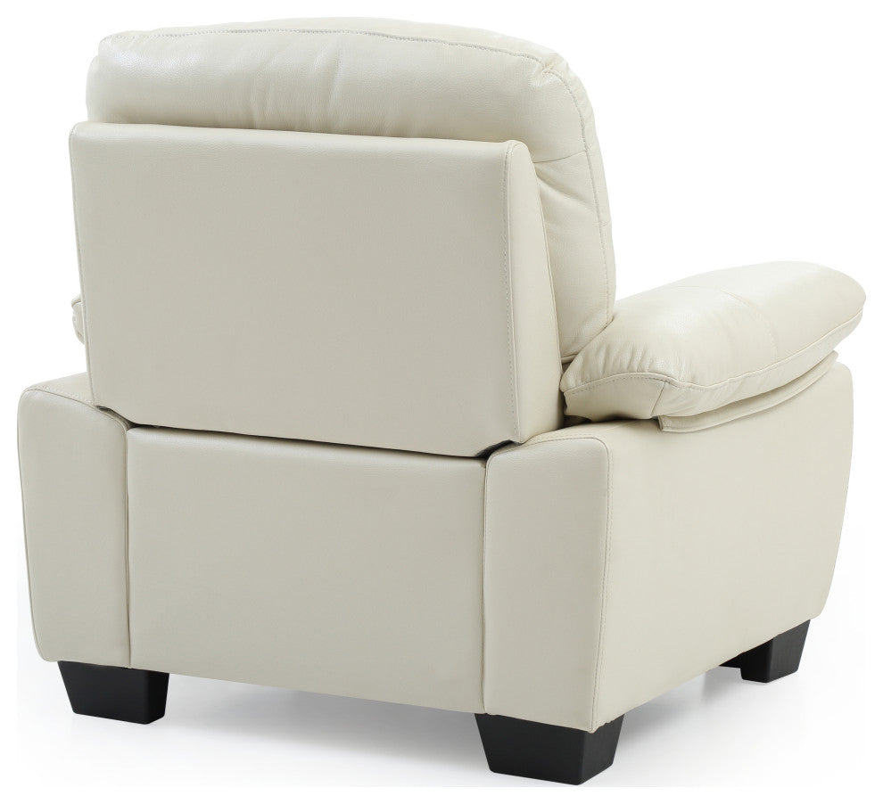 Rolando Faux Leather Chair, Pearl