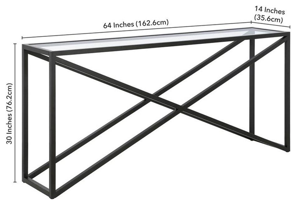 Henn&Hart 64" Black Console Table