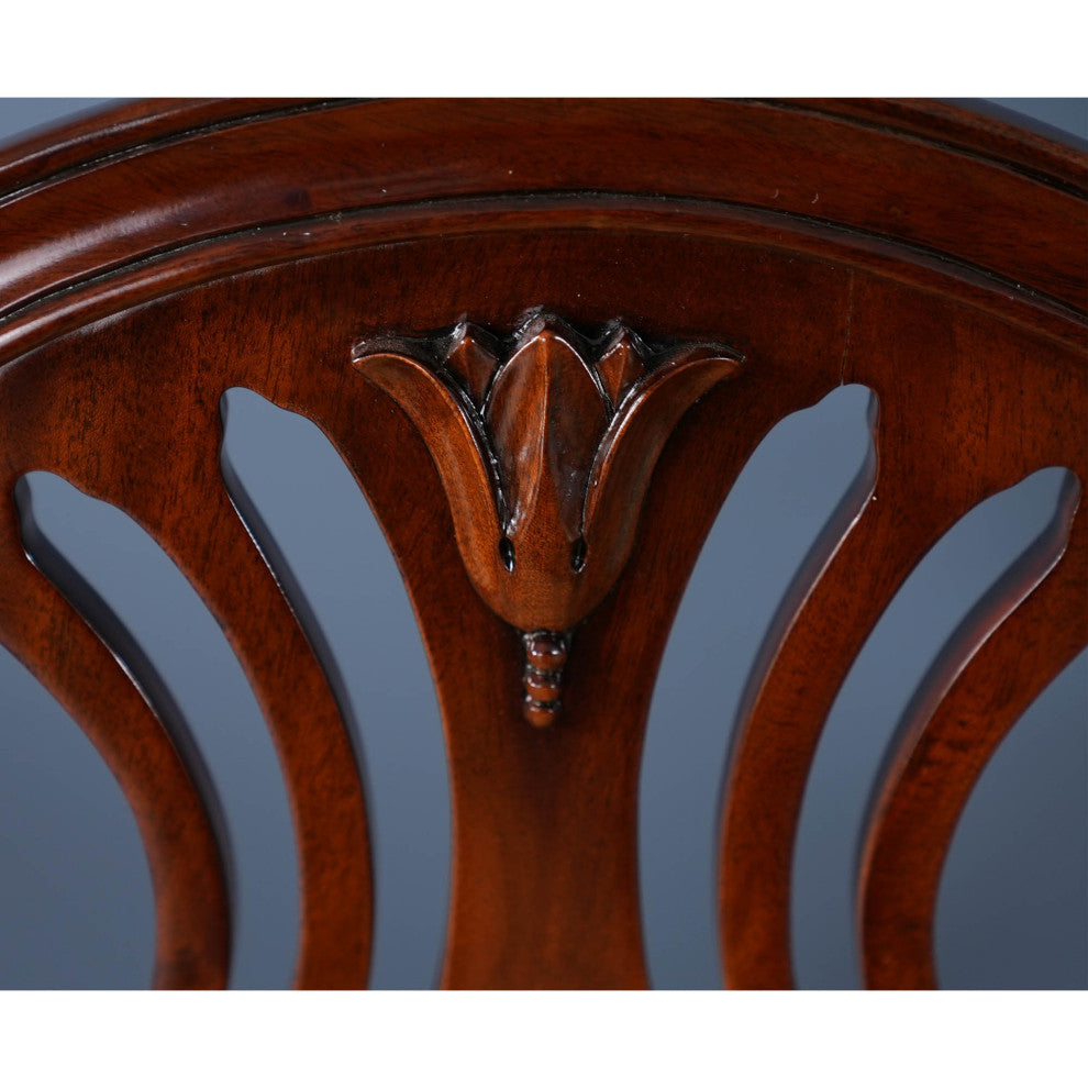 Oval Back Inlaid Arm Chair