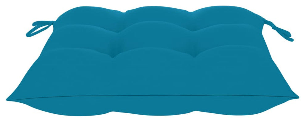 vidaXL 4x Solid Teak Wood Patio Chairs with Light Blue Cushions Lounge Seat