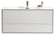 DeLusso 48" Single Sink Wall Mount Bathroom Vanity, Nature Wood, High Gloss Whit