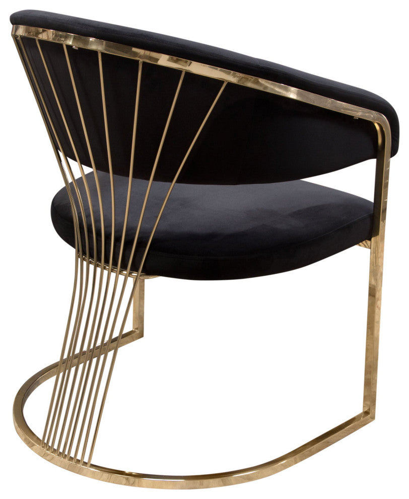 Solstice Dining Chair, Black Velvet