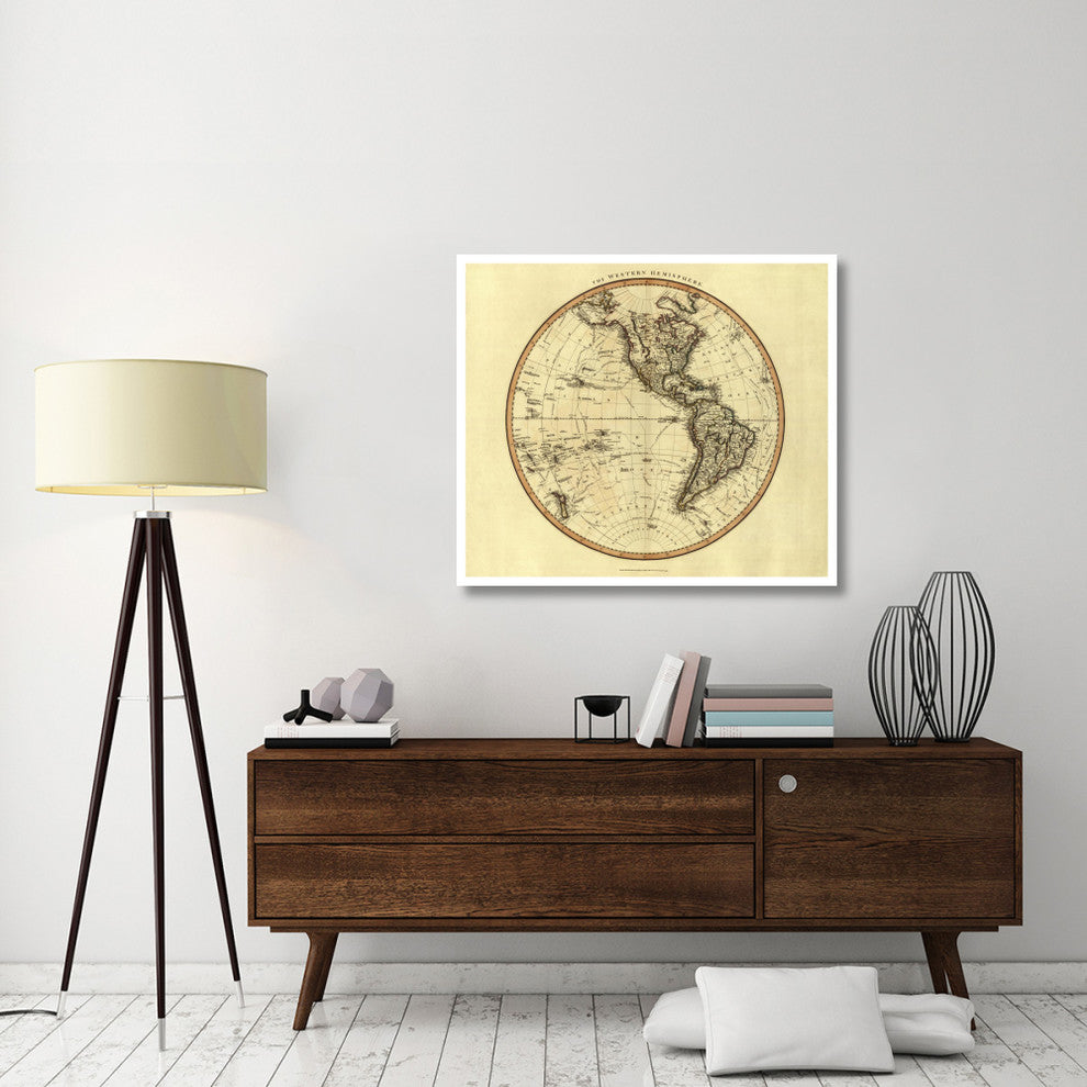 "Western Hemisphere, 1799" Digital Paper Print by John Cary, 42"x37"