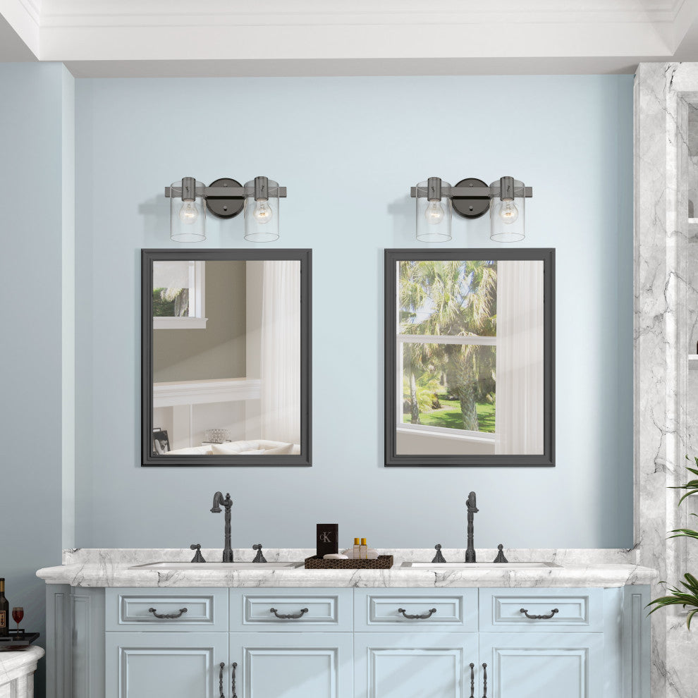 Munich 2 Light Black Chrome Vanity Sconce