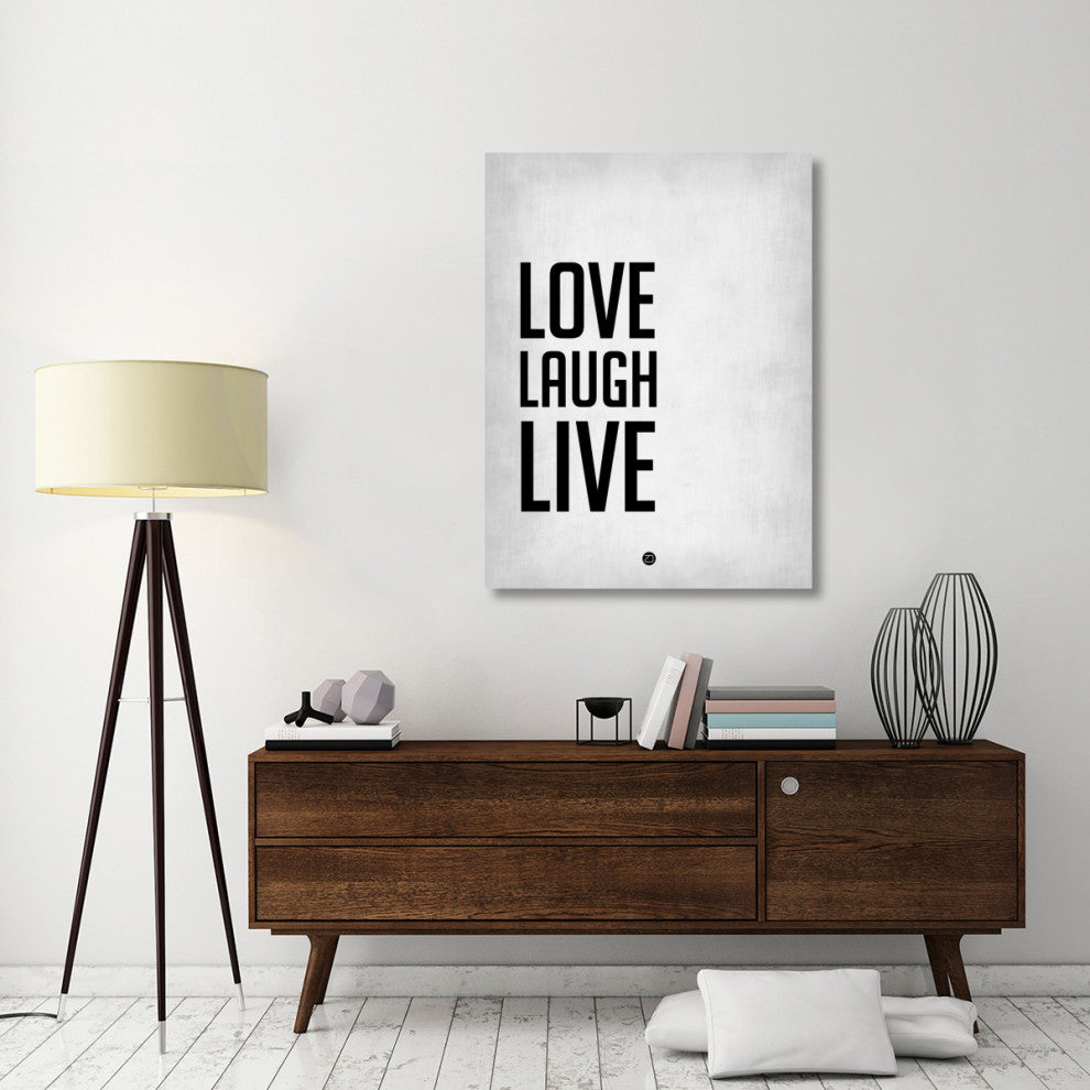 "Love Laugh Live Poster Grey" Fine Art Print