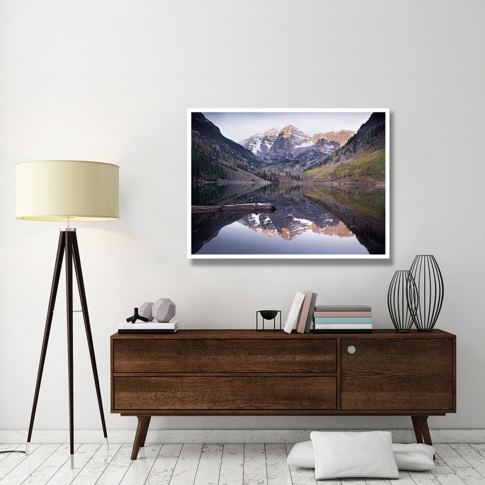"Maroon Bells reflected, Snowmass Wilderness, White River NP" Paper Art, 50"x38"