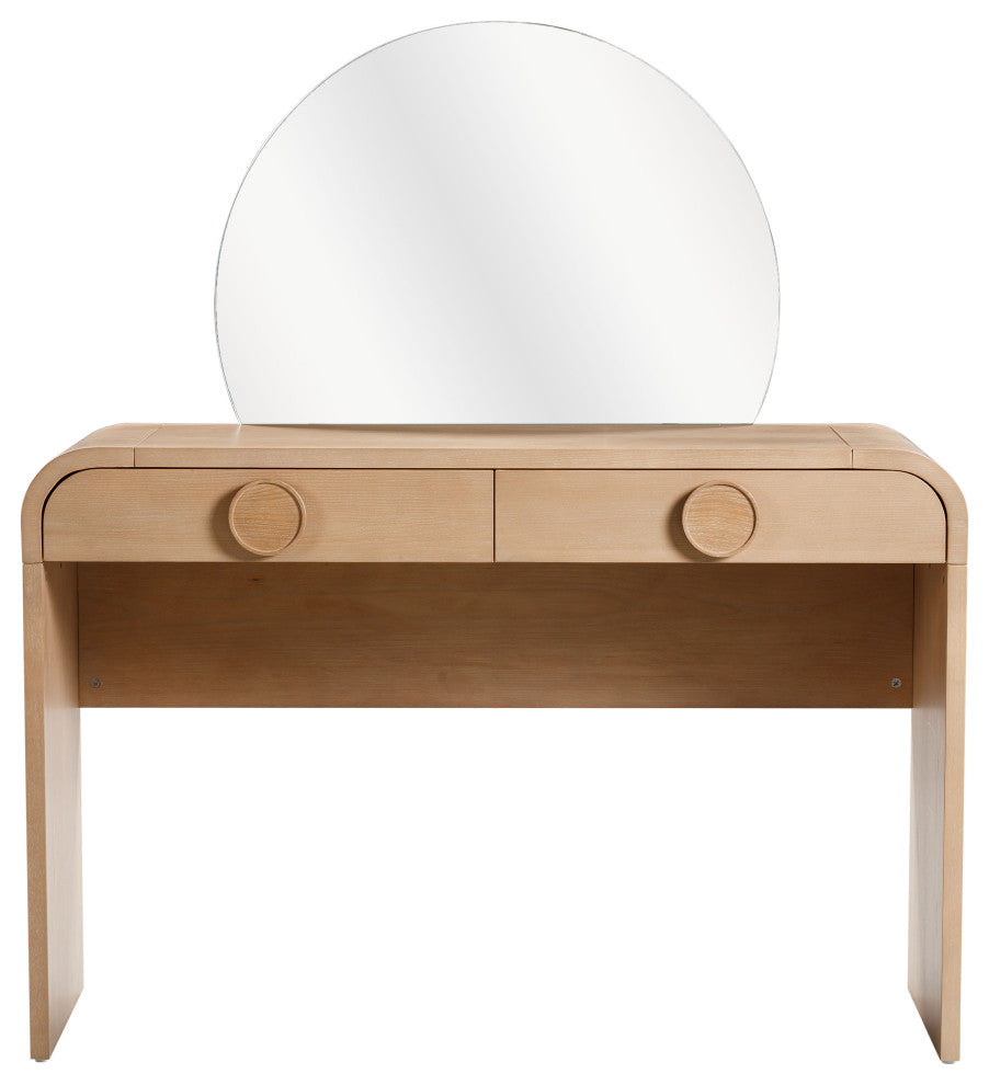 Moonrise Natural Ash 2-Drawer Vanity Desk
