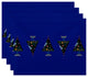 Crazy Christmas, Holiday Print Placement, Royal Blue, Set of 4