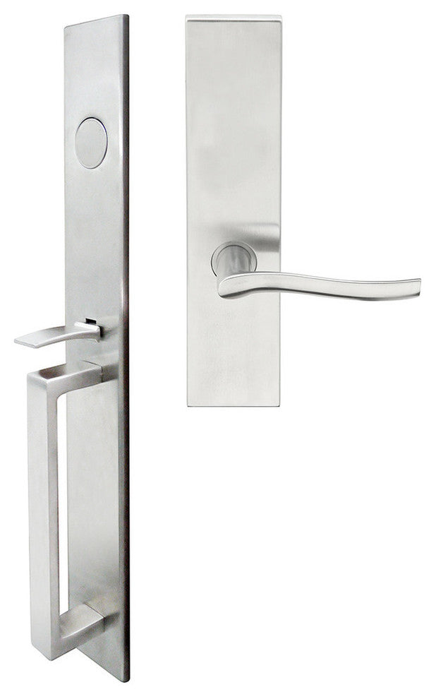Waterfall Lever, Mortise Dummy Handleset, Left Hand, Satin Stainless Steel
