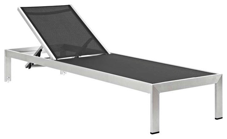 Shore Chaise with Cushions Outdoor Patio Aluminum, Set of 4