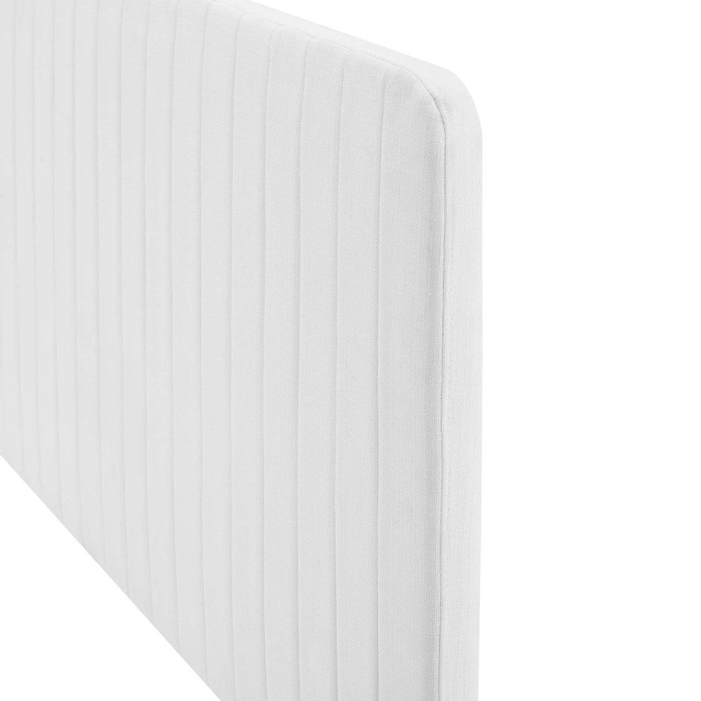Tufted Headboard, Twin Size, Fabric, White, Modern Contemporary, Bedroom Master