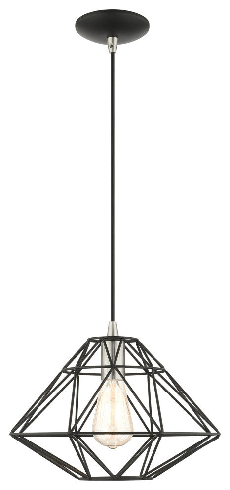 Black Geometric, Farmhouse, Industrial, Abstract, Rustic Pendant