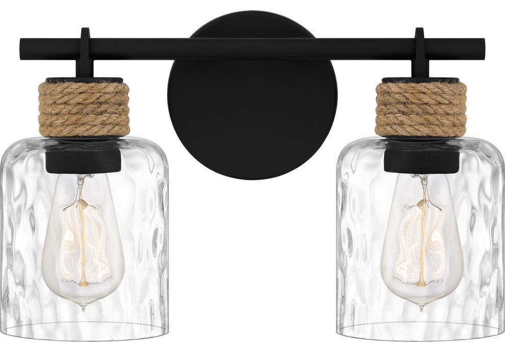Quoizel BTC8614 Baltic 2 Light 15"W Vanity Light - Matte Black