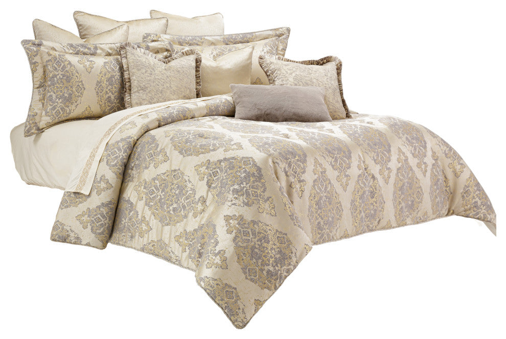 Bennett 10-Piece King Comforter Set - Champagne