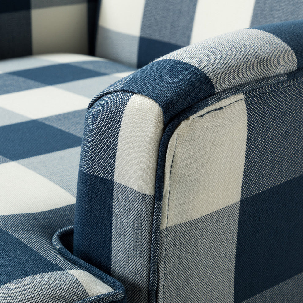 Herrera Classic Armchair With Pattern, Buffalo Navy