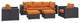 Modway Convene 7 Piece Outdoor Patio Sectional Set, Espresso Orange