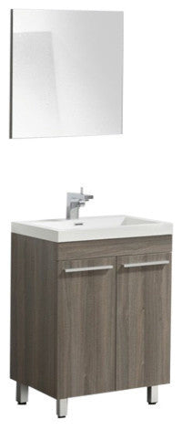 Aquamoon Ocean Modern Bathroom Vanity Set, Maple, 23 3/8", Milan Chrome Faucet