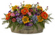 18" Mixed Flowers Artificial Arrangement, Decorative Vase