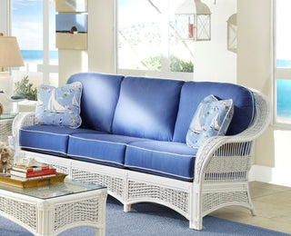 Regatta Sofa in White, Mint Fabric