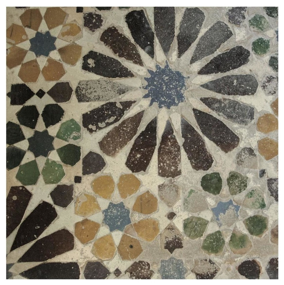 "Alhambra Tile III" Digital Paper Print by Sue Schlabach, 32"x32"