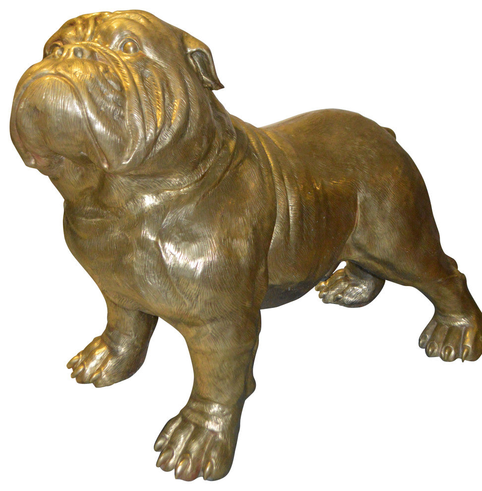 Gold Bulldog Giant Bronze Statue