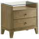 Granada 2-drawer Glass Top Nightstand Natural Pine
