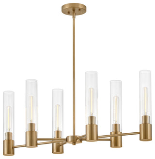 Lark 85406 Shea 6 Light 34"W Linear Chandelier - Lacquered Brass