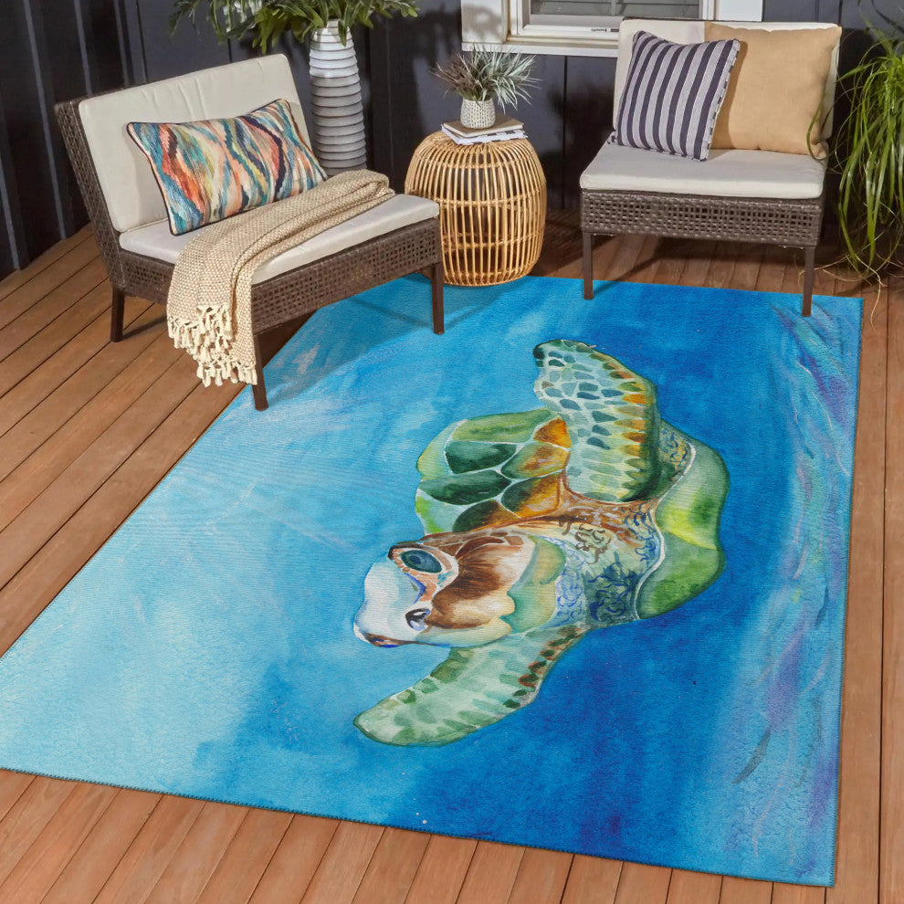 Indoor/Outdoor Harbor HA3 Ocean Machine Washable 8' x 10' Rug
