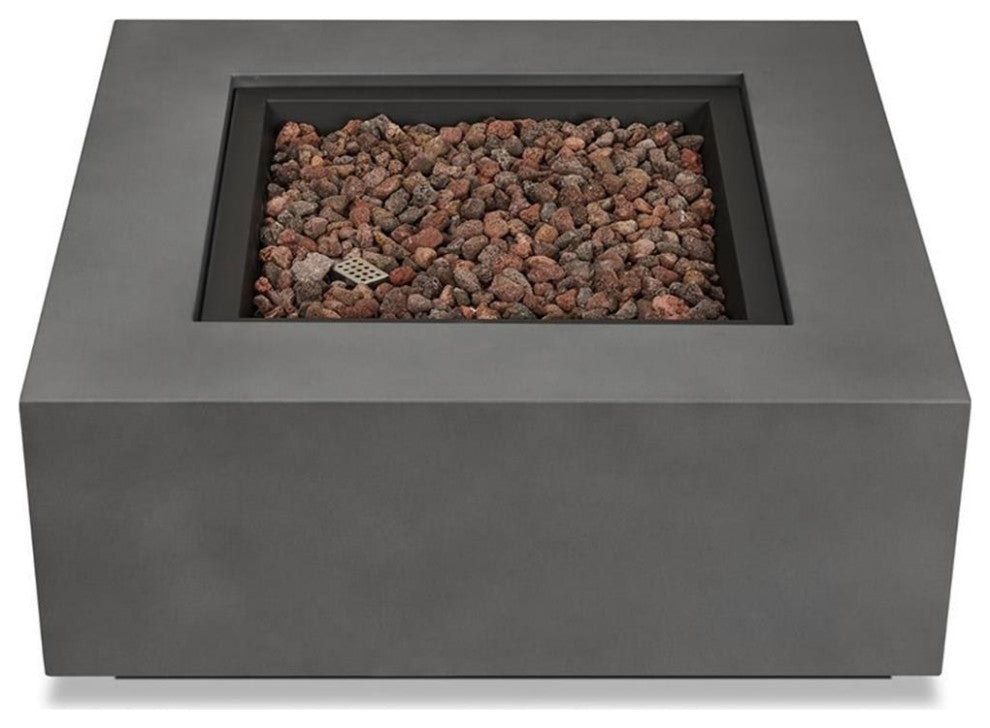 Real Flame Aegean Stainless Steel Fire Table with Conversion Kit in Slate Gray