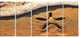 Starfish on Beach with Waves, Large Beach Canvas Wall Art, 60"x28", 5 Panels