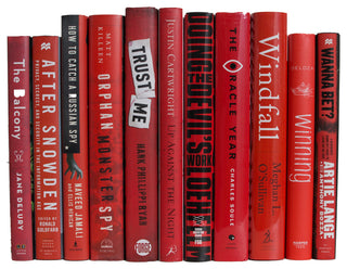 Decorative Books - Scarlet Dust Jacket Book Bundle - 1 foot of Red Books