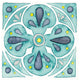 "Garden Getaway Tile VI Teal" Digital Paper Print by Laura Marshall, 20"x20"