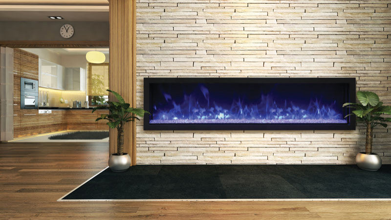 65" Extra Slim Indoor/Outdoor Electric Built-in only with black steel surround