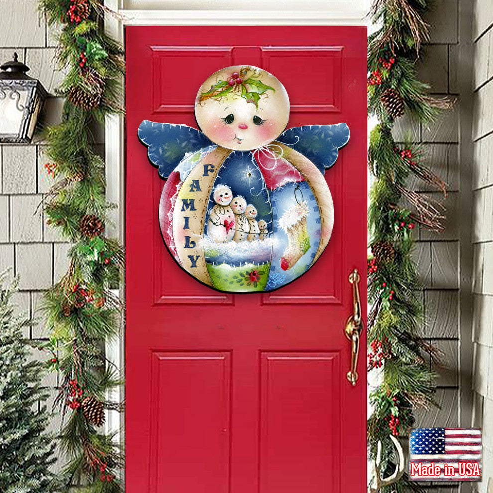 Family Snowman Door Hanger