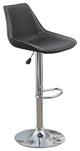 Carl 25-29 Inch Vegan Faux Leather Bar Stool, Adjustable Height, Gray Seat