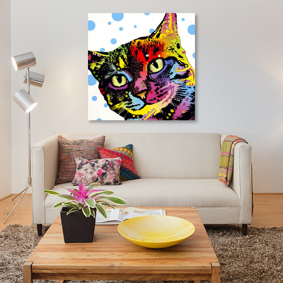 "The Pop Cat" by Dean Russo, Canvas Print, 12"x12"